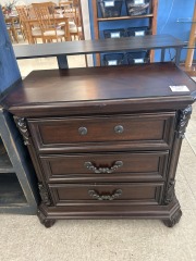 Dark 3 Drawer End Table