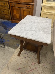 Antique Victorian Eastlake Marble Top Parlor Table