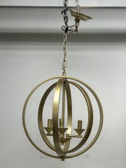 Gold Sphere 3 Light Chandelier