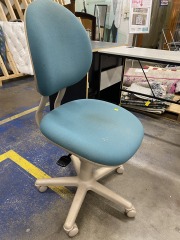 Tan & Teal Office Chair
