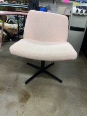 Wide Pink Seat Swivel Office Chair