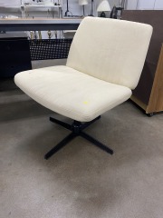 Wide Tan Seat Swivel Office Chair