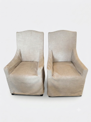 Set of 2 Linen Look Chairs