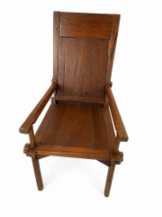Vintage Pair Solid Wood Armchairs