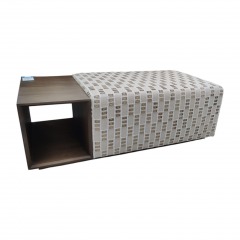 Vanguard Brown Tan Ottoman w Table Side Storage