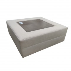 Vanguard Leone Bumper Square Wood Inlay White Cocktail Table