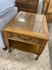 Adorable Carved Wood Side Table