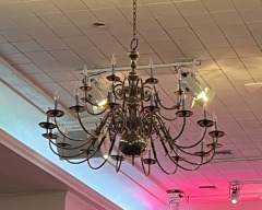 Large Vintage Brass 24 Light Chandelier