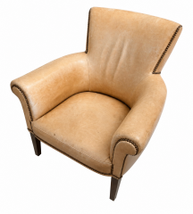 Set of 2 Leather Club Chairs