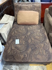 Brown Paisley Print Chaise