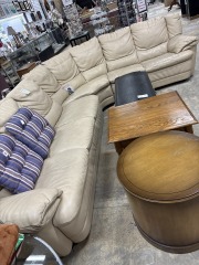 Tan Leather Sectional Sofa