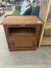 Oak End Table\/Cabinet