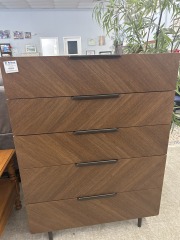 NEW 5 Drawer Walnut Dresser