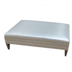 Vanguard Silver Nail Trim Ottoman