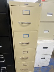 Vintage Beige 4 Drawer Filing Cabinet