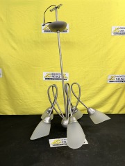 Modern Abstract Brushed Nickel 5 Light Chandelier
