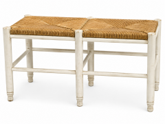 Vintage-Style Double Rush Seat Bench
