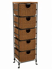 6-Drawer Wicker Basket Tower