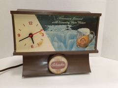 Vintage Schaefer Beer Waterfall Clock