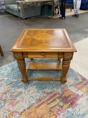 Palliser Carved Wood Side Table