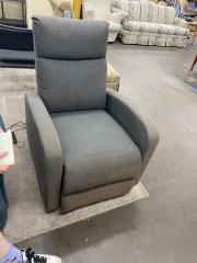 Modern Grey Tweed Recliner (AS IS)
