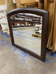 Dark Wood Bowed Top Mirror (44 X 41)