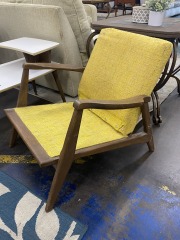 MCM Sauna Lounge Chair In Yellow Wool Tweed (Each)