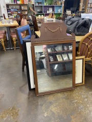 Vintage Dark Mirror with Ribbon Motif (25 X 41)