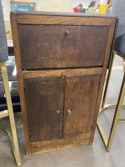 Antique Mission Style Bar Cabinet