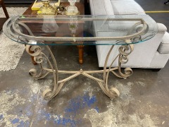 Metalwork & Glass Top Entryway Table