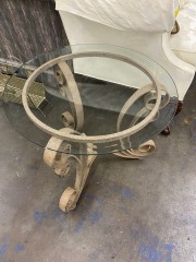 Metalwork & Glass Top Side Table