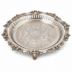 Vintage Silverplate Footed Serving Tray