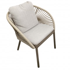 Aluminum Brown Rope Chair