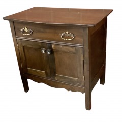 Antique Dark Wood 1 Drawer  2 Door Wash Stand