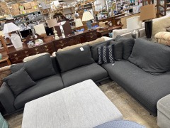 Vesta Charcoal Sectional Sofa w\/Chaise