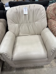 Beige Bonded Swivel Chair