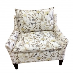 Neutral Floral Watercolor Armchair