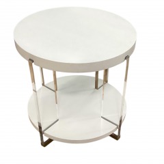 Vanguard Dell Rey Lamp Table White with Acrylic Legs