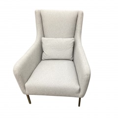 Light Grey Accent Chair with 1 Pillow