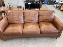 Camel Leather 3 Seat Sofa