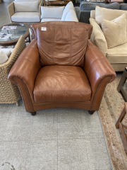 Camel Leather Stud Chair