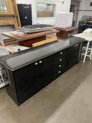 Art Deco Speckled Granite Top Credenza