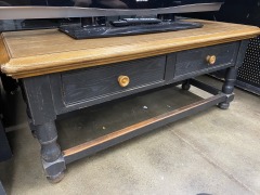 Black & Wood Farmhouse TV Stand