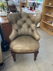 Tufted Grey Chair