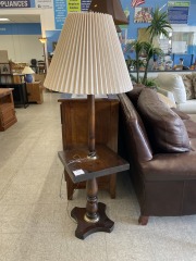 Dark Wood Lamp\/Table
