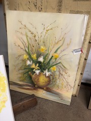 Tea Pot Yellow Flowers Painting