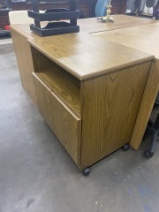 Cute Rolling Wood Look Cabinet