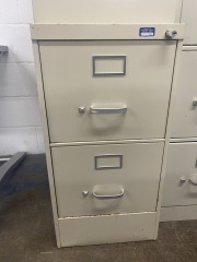 Beige Steelcase Two Drawer Filing Cabinet