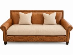 Leather Sofa w\/ Decorative Nailhead Trim