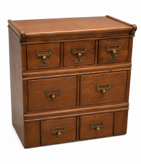 Vintage Wooden 3-Section Modular Filing Cabinet